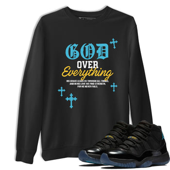 Sneaker match tees – Sneaker Tees To Match Air Jordan 11 Gamma Shoes – God Over Everything Tee Black 1