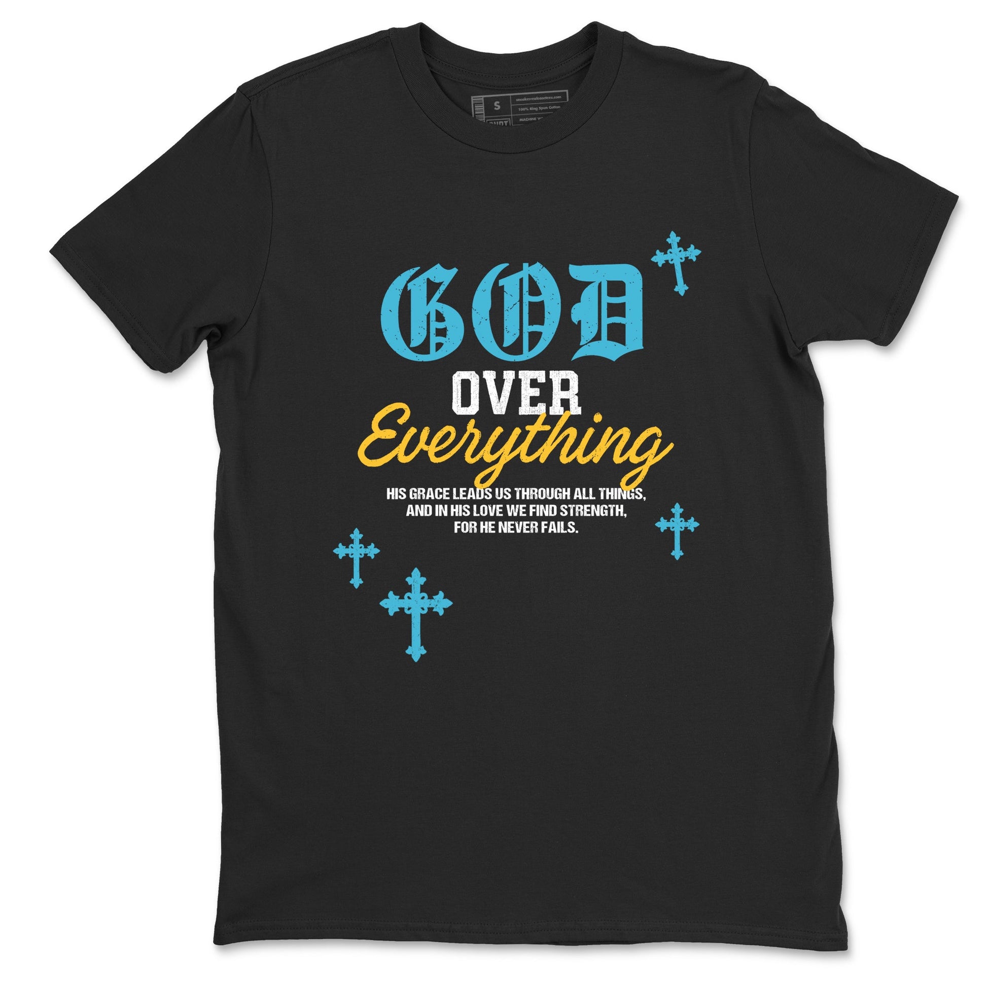 Sneaker match tees – Sneaker Tees To Match Air Jordan 11 Gamma Shoes – God Over Everything Tee Black 2