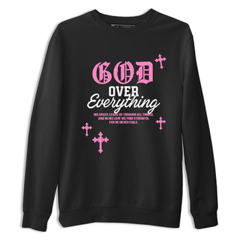 Sneaker match tees – Sneaker Tees To Match Air Jordan 4 Pink Thunder Shoes – God Over Everything Tee Black 2