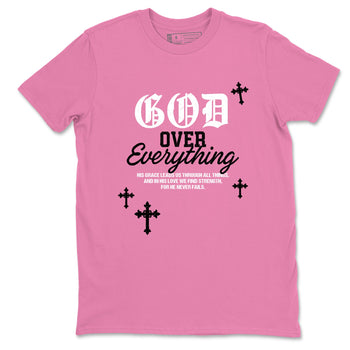Sneaker match tees – Sneaker Tees To Match Air Jordan 4 Pink Thunder Shoes – God Over Everything Tee Bubble Gum 2