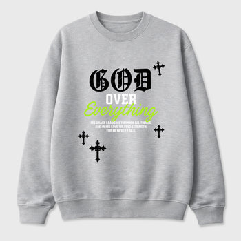 Sneakerfit graphic tee destination – Sneaker Tees To Match Air Max 90 Neon Yellow Sneakers – God Over Everything Tee Heather Grey 2