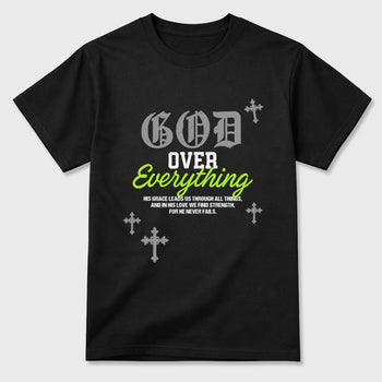 Sneakerfit graphic tee destination – Sneaker Tees To Match Air Max 90 Neon Yellow Sneakers – God Over Everything Tee Black 2