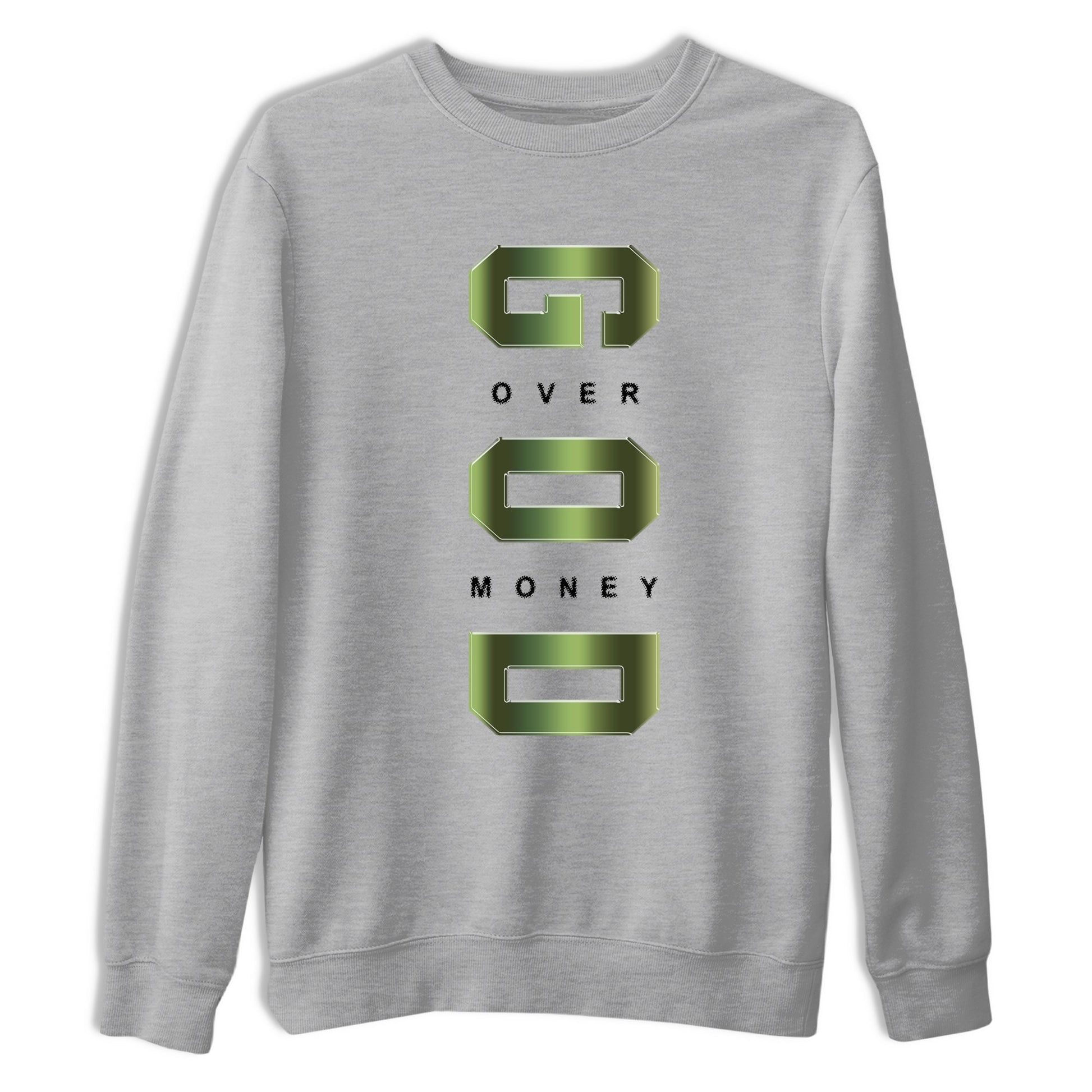 Sneaker match tees – Sneaker Tees To Match Air Foamposite One Pine Green Shoes – God Over Money Tee Heather Grey 2