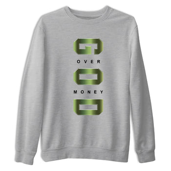 Sneaker match tees – Sneaker Tees To Match Air Foamposite One Pine Green Shoes – God Over Money Tee Heather Grey 2