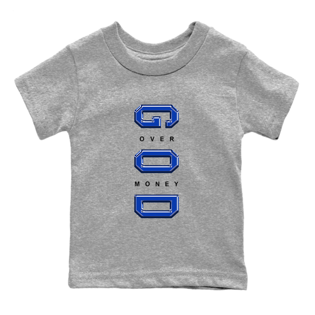 Foams One Royal shirts to match jordans God Over Money sneaker match tees Air Foamposite One Royal match shoes to clothes SNRT Sneaker Tees Youth Baby Heather Grey 2 tee