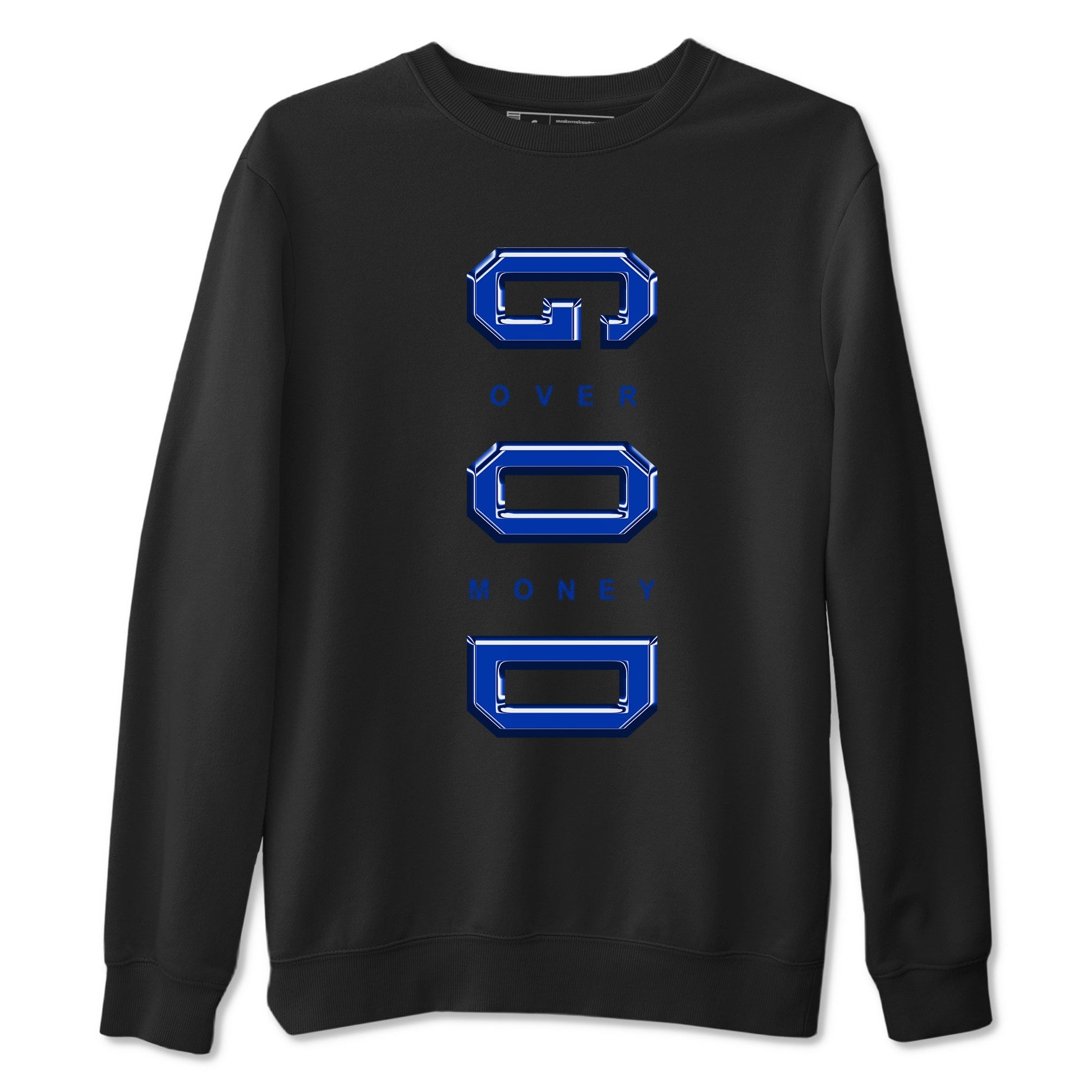 Foams One Royal shirts to match jordans God Over Money sneaker match tees Air Foamposite One Royal match shoes to clothes SNRT Sneaker Tees unisex cotton Black 2 shirts