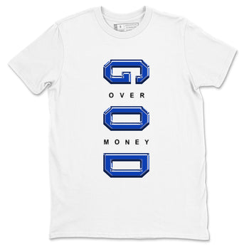 Foams One Royal shirts to match jordans God Over Money sneaker match tees Air Foamposite One Royal match shoes to clothes SNRT Sneaker Tees unisex cotton White 2 shirts