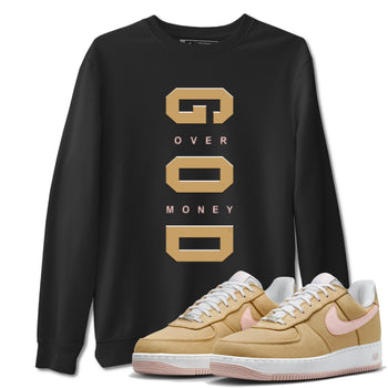 AF 1 Linen shirts to match jordans God Over Money sneaker match tees Air Force 1 Linen match shoes to clothes SNRT Sneaker Tees unisex cotton Black 1 shirts