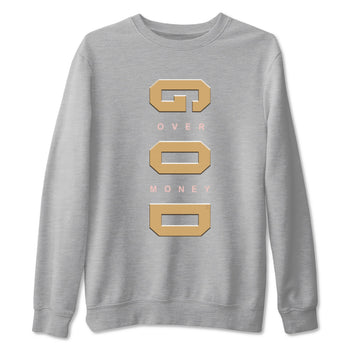 AF 1 Linen shirts to match jordans God Over Money sneaker match tees Air Force 1 Linen match shoes to clothes SNRT Sneaker Tees unisex cotton Heather Grey 2 shirts