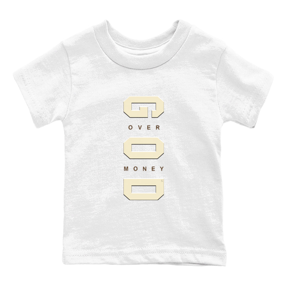 1s Mocha shirts to match jordans God Over Money sneaker match tees Air Jordan 1 Mocha match shoes to clothes SNRT Sneaker Tees Youth Baby White 2 tee