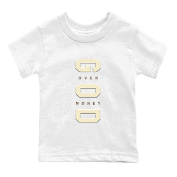 1s Mocha shirts to match jordans God Over Money sneaker match tees Air Jordan 1 Mocha match shoes to clothes SNRT Sneaker Tees Youth Baby White 2 tee