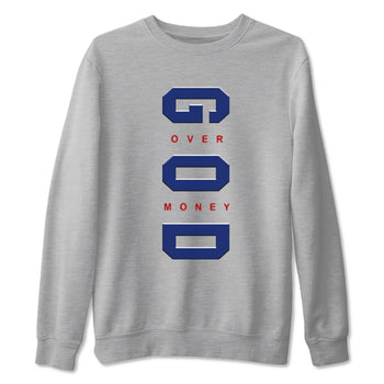 Air Jordan 1 High OG Rare Air Deep Royal Blue to match jordans God Over Money sneaker match tees Air Jordan 1 Retro High OG Rare Air match shoes to clothes SNRT Sneaker Tees unisex cotton Heather Grey 2 shirts