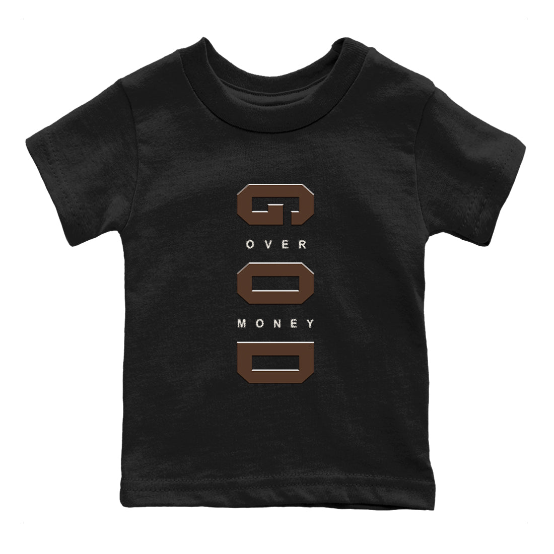 12s Baroque Brown shirts to match jordans God Over Money best t shirts to wear with jordans SoleFly x Jordan 12 Baroque Brown match shoes to clothes SNRT Sneaker Tees Youth Baby Black 2 tee
