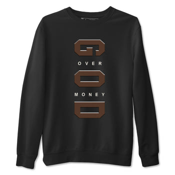 12s Baroque Brown shirts to match jordans God Over Money best t shirts to wear with jordans SoleFly x Jordan 12 Baroque Brown match shoes to clothes SNRT Sneaker Tees unisex cotton Black 2 shirts