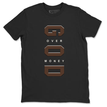 12s Baroque Brown shirts to match jordans God Over Money best t shirts to wear with jordans SoleFly x Jordan 12 Baroque Brown match shoes to clothes SNRT Sneaker Tees unisex cotton Black 2 shirts