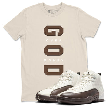 12s Baroque Brown shirts to match jordans God Over Money best t shirts to wear with jordans SoleFly x Jordan 12 Baroque Brown match shoes to clothes SNRT Sneaker Tees unisex cotton Natural 1 shirts