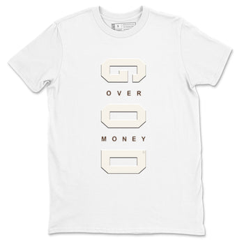 12s Baroque Brown shirts to match jordans God Over Money best t shirts to wear with jordans SoleFly x Jordan 12 Baroque Brown match shoes to clothes SNRT Sneaker Tees unisex cotton White 2 shirts