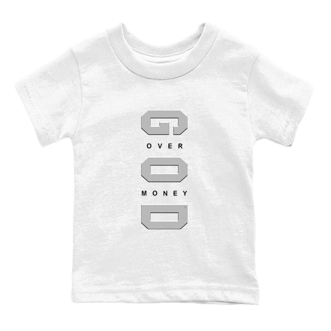 Air Jordan 12 Black And Wolf Grey t shirts to match sneakers God Over Money sneaker match tees 12s Black Wolf Grey tee SNRT Sneaker Tees Youth Baby White 2 tee
