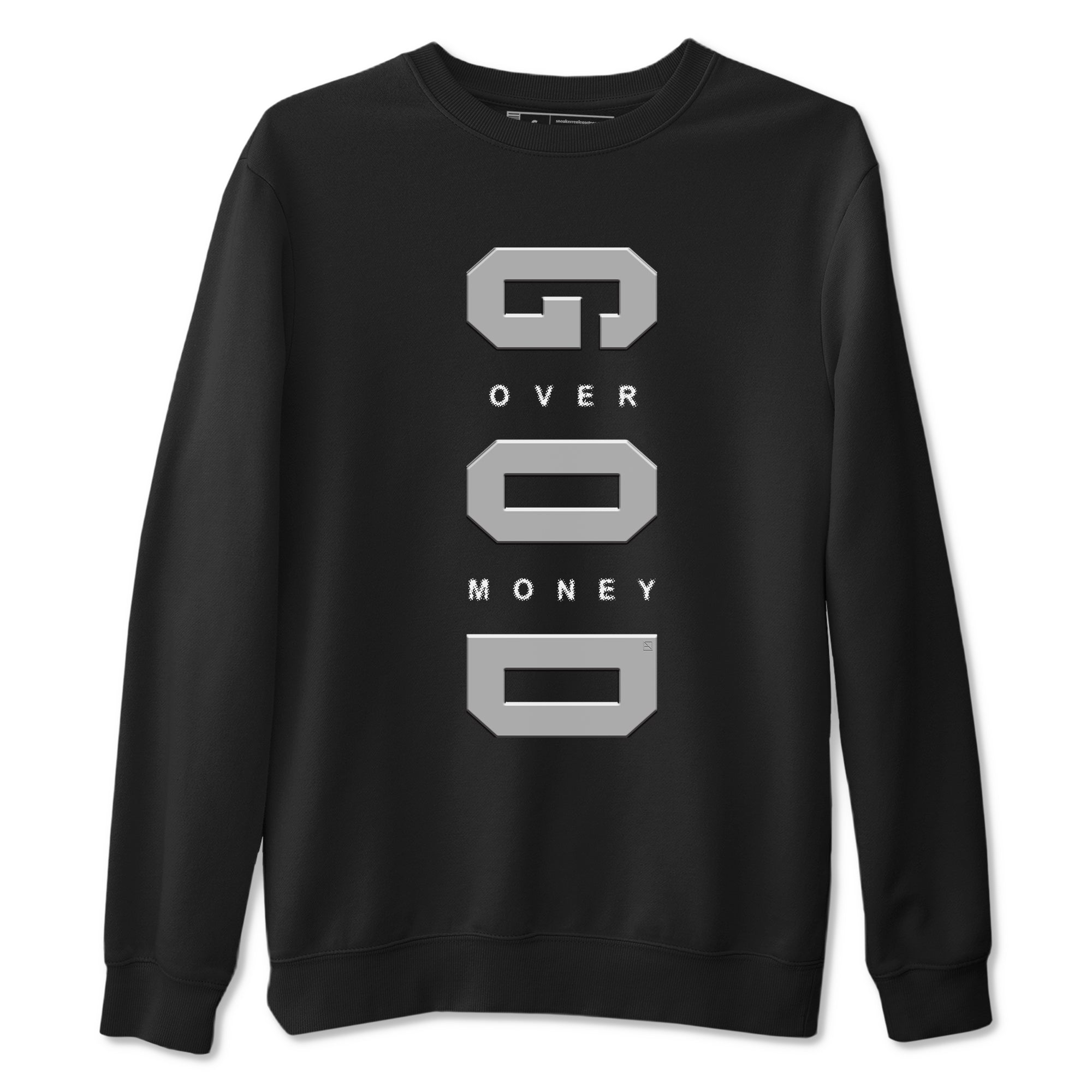 Air Jordan 12 Black And Wolf Grey t shirts to match sneakers God Over Money sneaker match tees 12s Black Wolf Grey tee SNRT Sneaker Tees unisex cotton Black 2 shirts