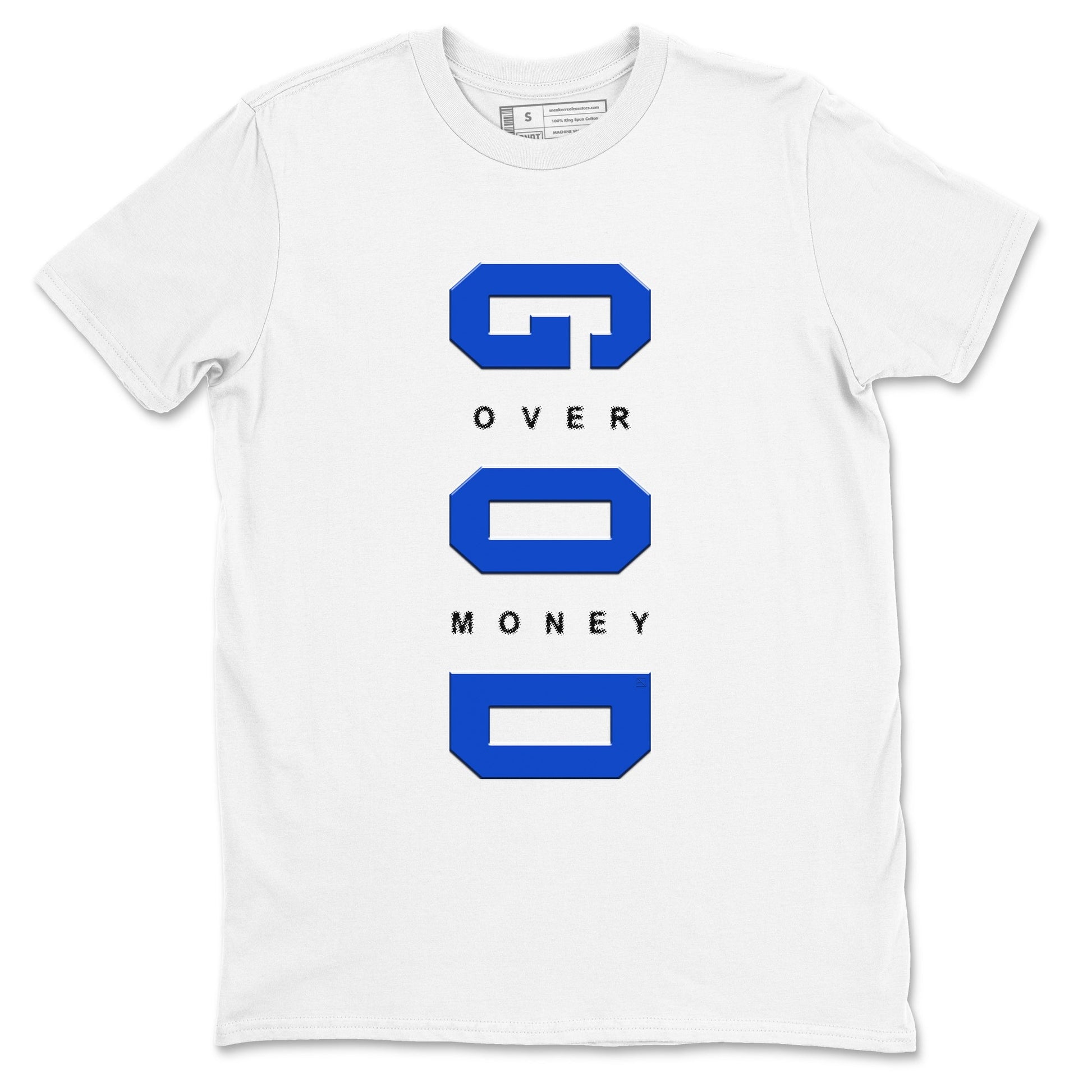 12s Blueberry shirts to match jordans God Over Money sneaker match tees AJ12 Retro Blueberry match shoes to clothes SNRT Sneaker Tees unisex cotton White 2 shirts