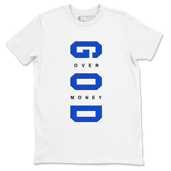 12s Blueberry shirts to match jordans God Over Money sneaker match tees AJ12 Retro Blueberry match shoes to clothes SNRT Sneaker Tees unisex cotton White 2 shirts