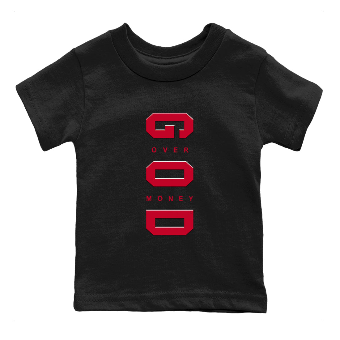12s Flu Game shirts to match jordans God Over Money sneaker match tees Air Jordan 12 Retro Flu Game match shoes to clothes SNRT Sneaker Tees Youth Baby Black 2 tee