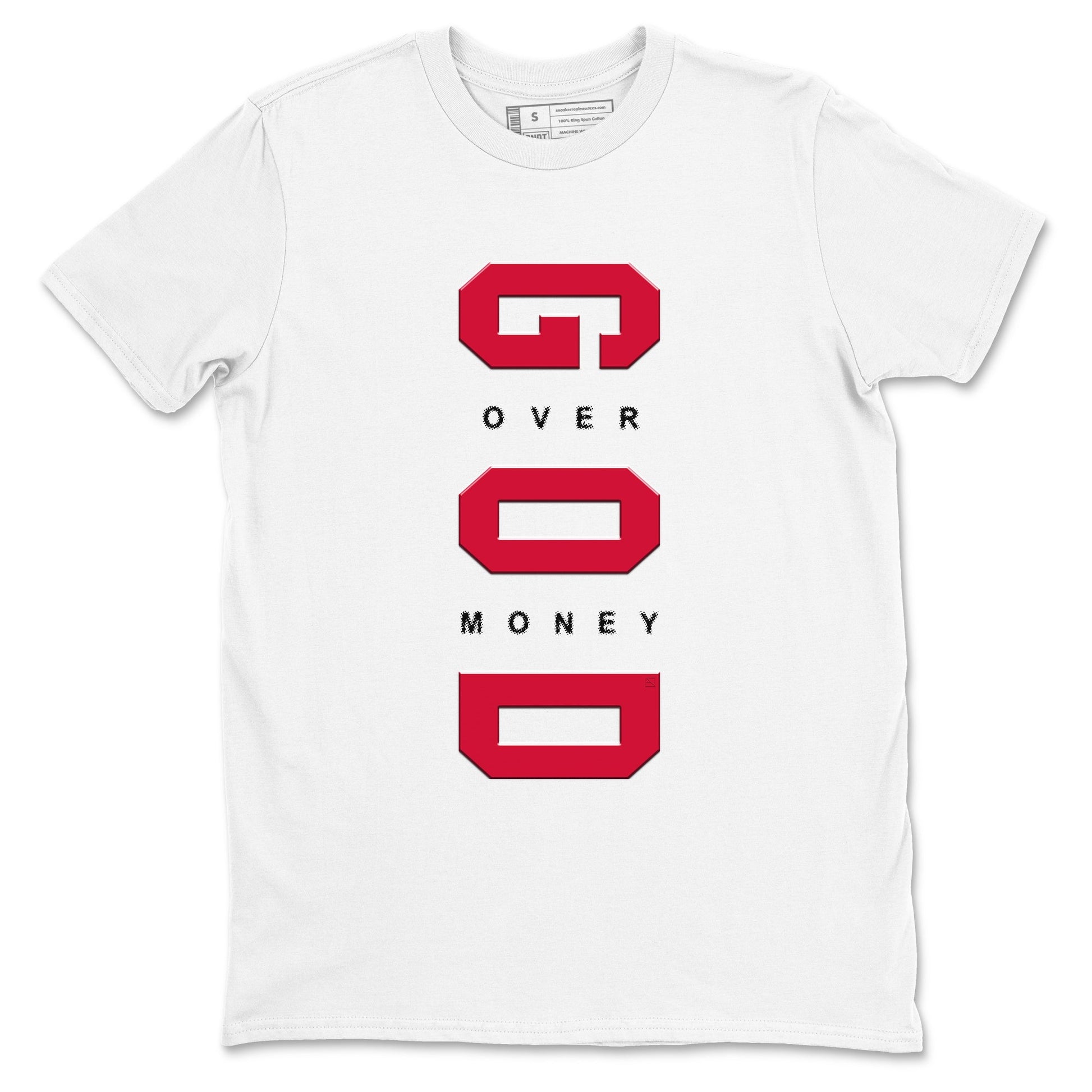 12s Flu Game shirts to match jordans God Over Money sneaker match tees Air Jordan 12 Retro Flu Game match shoes to clothes SNRT Sneaker Tees unisex cotton White 2 shirts