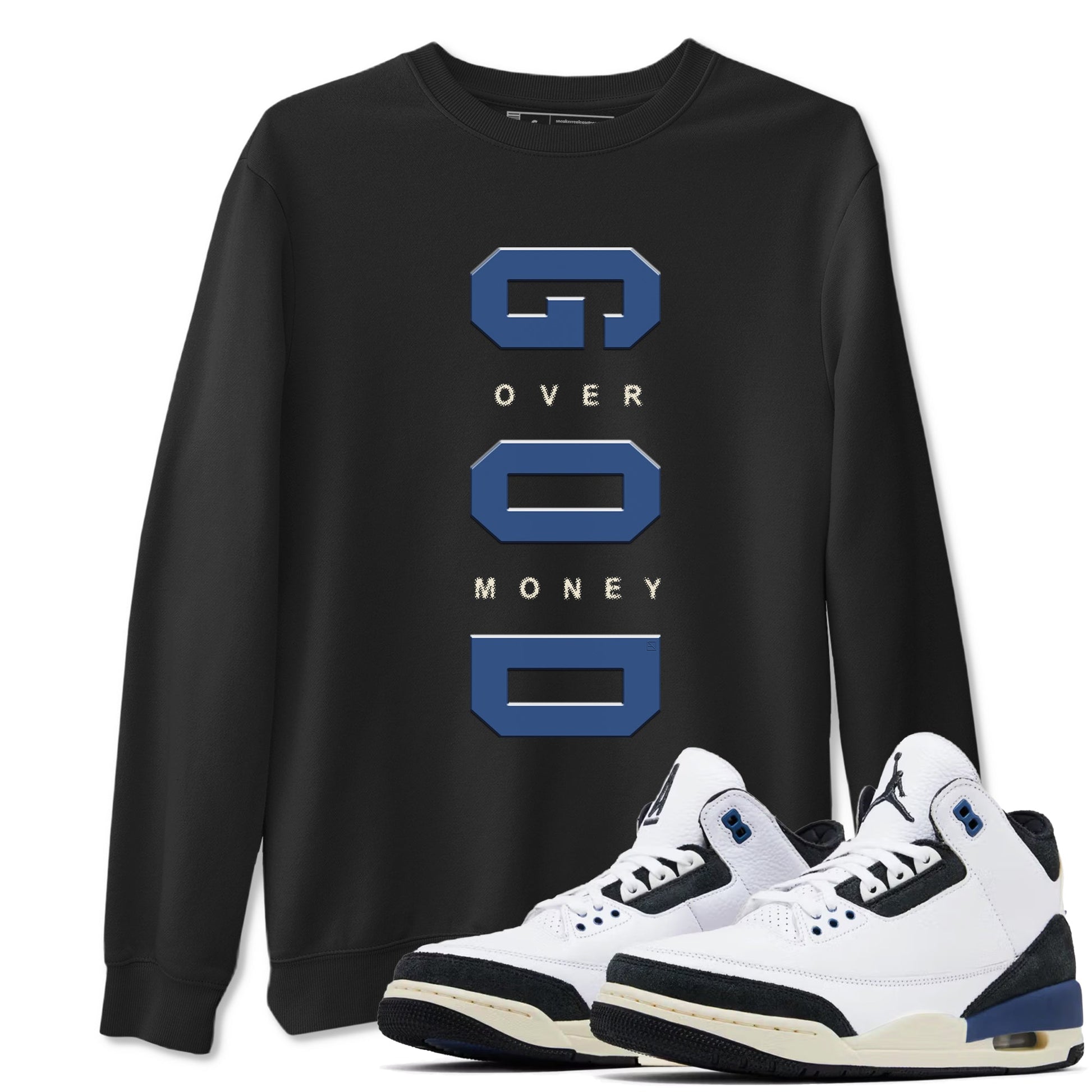 3s For The Love to match jordans God Over Money sneaker match tees A Ma Maniere "For The Love" match shoes to clothes SNRT Sneaker Tees unisex cotton Black 1 shirts