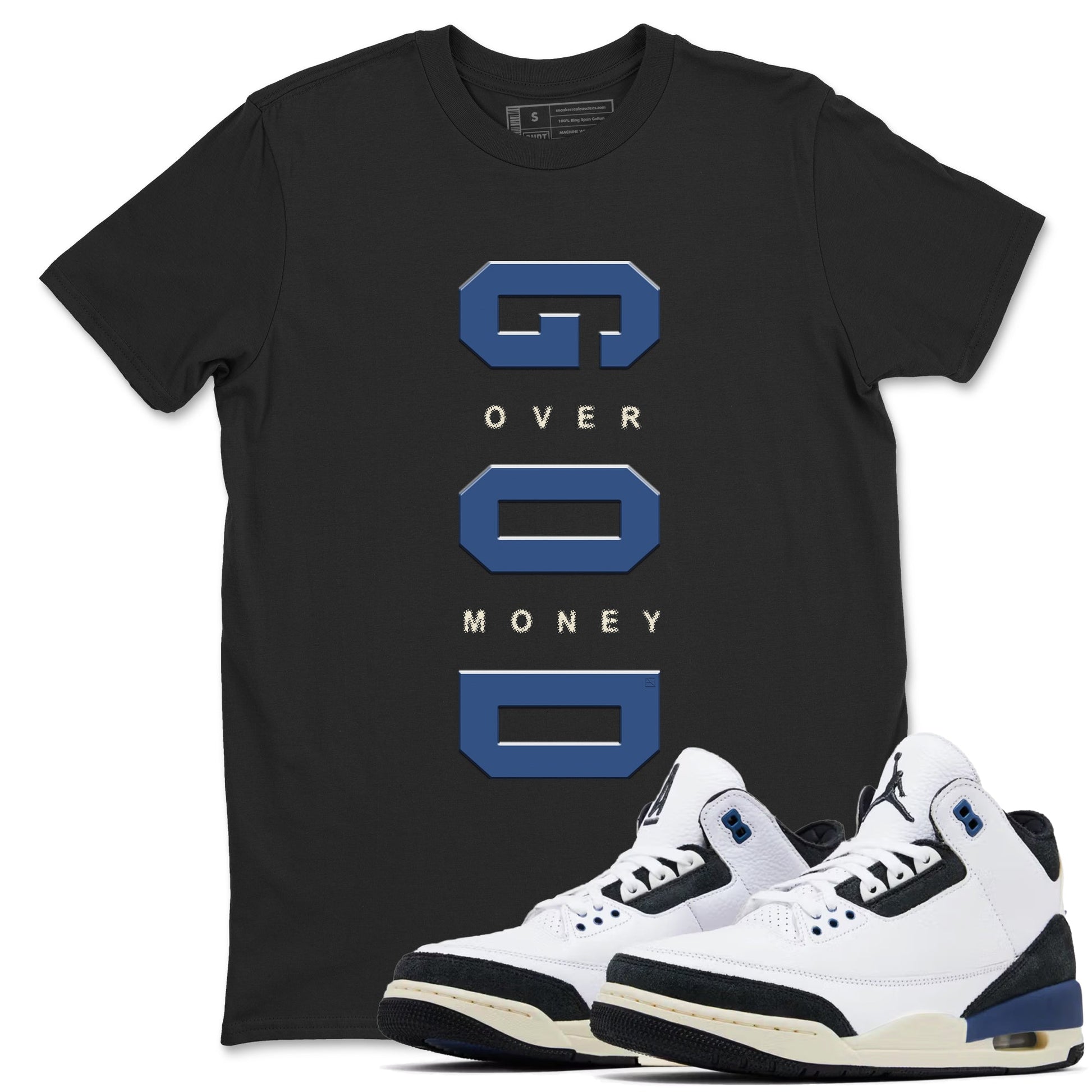 3s For The Love to match jordans God Over Money sneaker match tees A Ma Maniere "For The Love" match shoes to clothes SNRT Sneaker Tees unisex cotton Black 1 shirts
