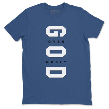 3s For The Love to match jordans God Over Money sneaker match tees A Ma Maniere "For The Love" match shoes to clothes SNRT Sneaker Tees unisex cotton Denim Blue 2 shirts