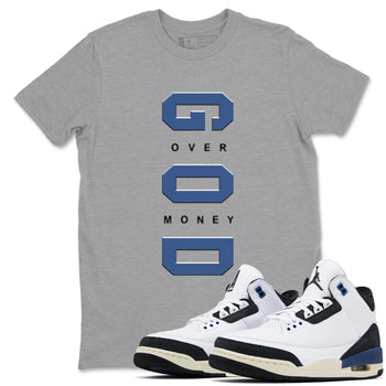 3s For The Love to match jordans God Over Money sneaker match tees A Ma Maniere "For The Love" match shoes to clothes SNRT Sneaker Tees unisex cotton Heather Grey 1 shirts