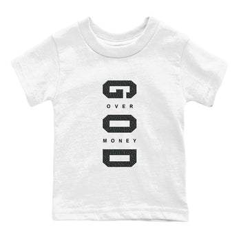 Air Jordan 3 Black Cat shirts to match jordans God Over Money sneaker match tees Jordan 3 Retro Black Cat best t shirts to wear with jordans SNRT Sneaker Tees Youth Baby White 2 tee