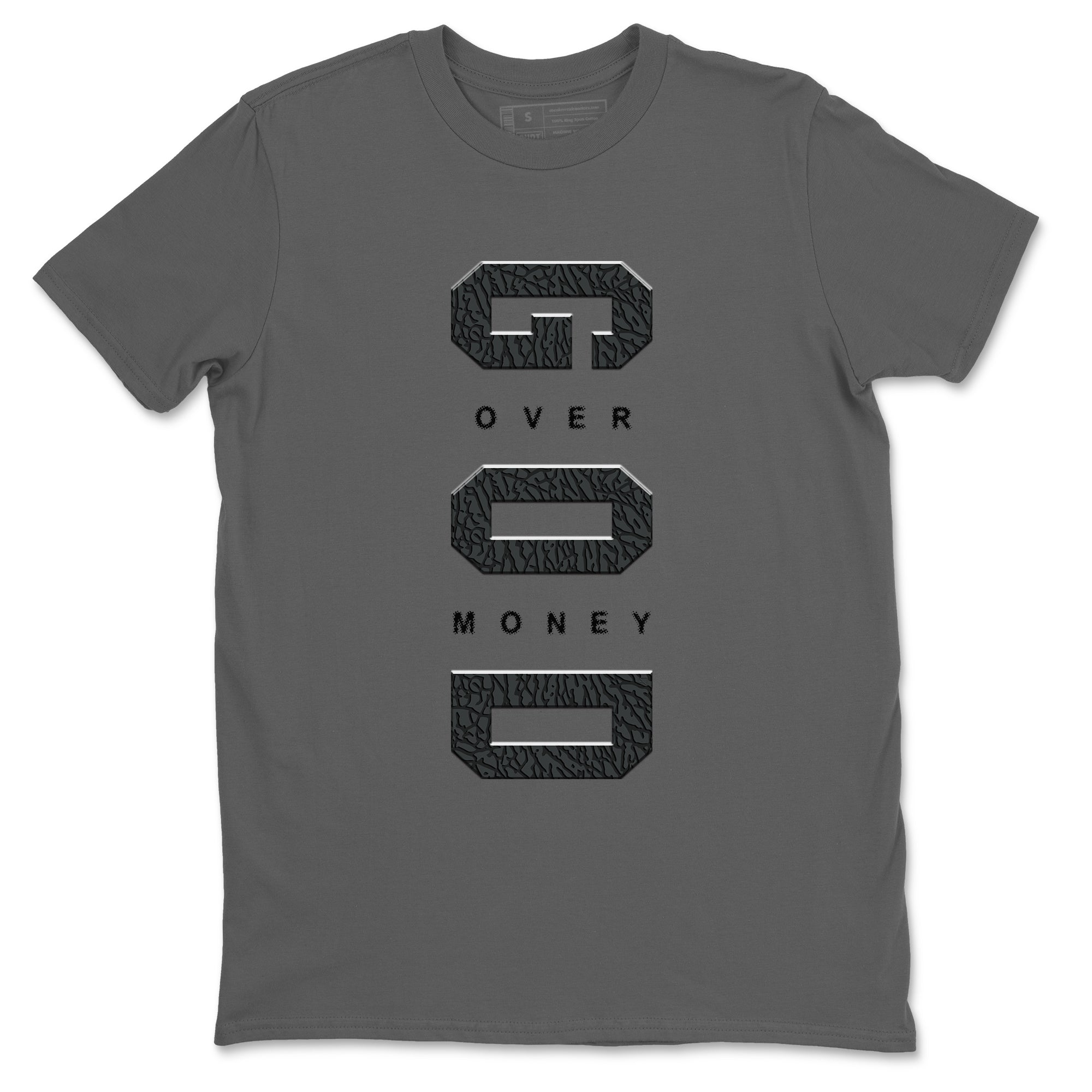 Air Jordan 3 Black Cat shirts to match jordans God Over Money sneaker match tees Jordan 3 Retro Black Cat best t shirts to wear with jordans SNRT Sneaker Tees unisex cotton Cool Grey 2 shirts