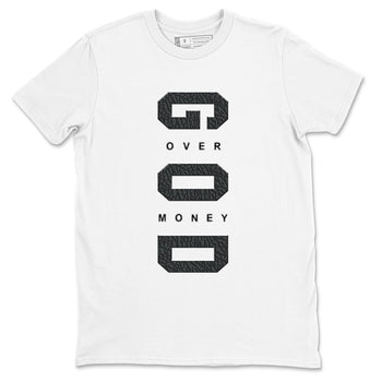 Air Jordan 3 Black Cat shirts to match jordans God Over Money sneaker match tees Jordan 3 Retro Black Cat best t shirts to wear with jordans SNRT Sneaker Tees unisex cotton White 2 shirts