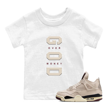 4s A Ma Maniere x "While You Were Sleeping" shirts to match jordans God Over Money sneaker match tees Air Jordan 4 A Ma Maniere x W.Y.W.S match shoes to clothes SNRT Sneaker Tees Youth Baby White 1 tee
