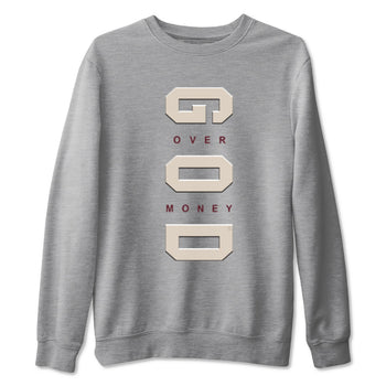 4s A Ma Maniere x "While You Were Sleeping" shirts to match jordans God Over Money sneaker match tees Air Jordan 4 A Ma Maniere x W.Y.W.S match shoes to clothes SNRT Sneaker Tees unisex cotton Heather Grey 2 shirts