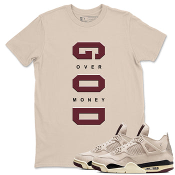 4s A Ma Maniere x "While You Were Sleeping" shirts to match jordans God Over Money sneaker match tees Air Jordan 4 A Ma Maniere x W.Y.W.S match shoes to clothes SNRT Sneaker Tees unisex cotton Sand 1 shirts