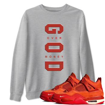 4s Brick By Brick best t shirts to wear with jordans God Over Money sneaker match tees Nigel Sylvester x Air Jordan 4 Brick by Brick match shoes to clothes SNRT Sneaker Tees unisex cotton Heather Grey 1 shirts