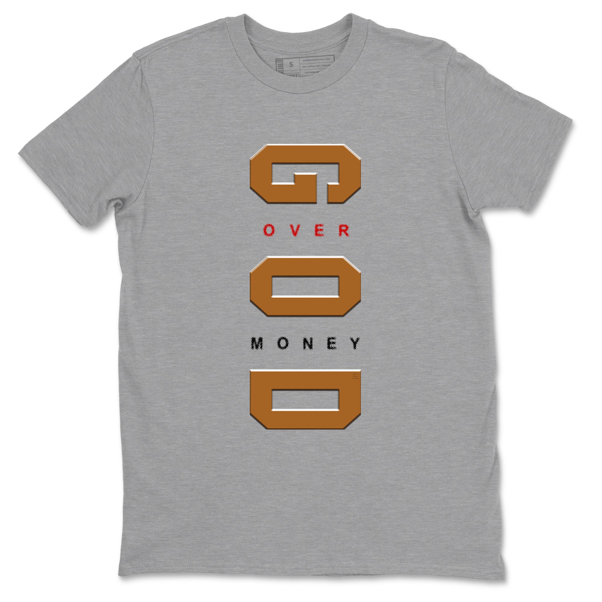 5s Archaeo Brown t shirts to match sneakers God Over Money sneaker match tees Air Jordan 5 Retro Archaeo Brown tee SNRT Sneaker Tees unisex cotton Heather Grey 2 shirts