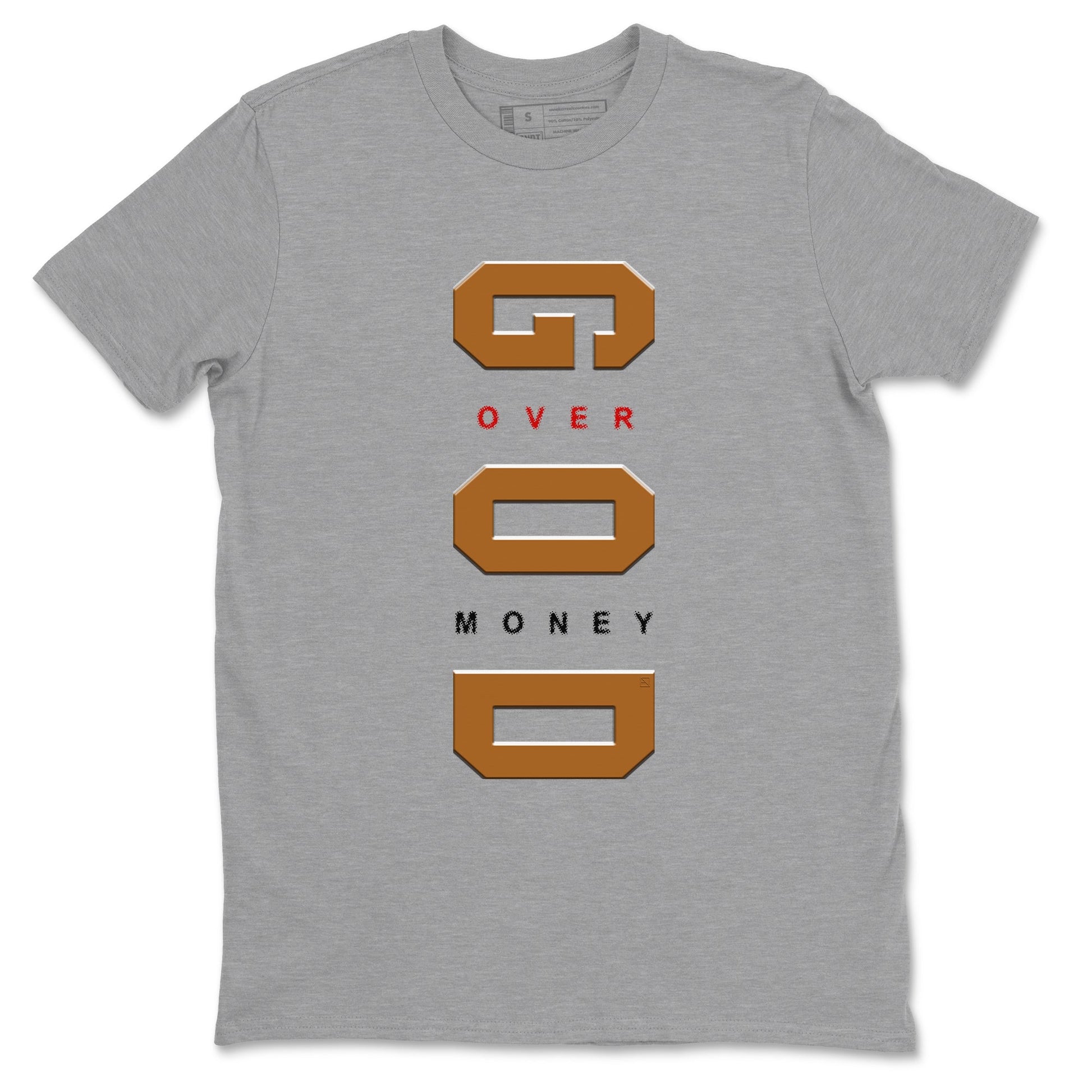5s Archaeo Brown t shirts to match sneakers God Over Money sneaker match tees Air Jordan 5 Retro Archaeo Brown tee SNRT Sneaker Tees unisex cotton Heather Grey 2 shirts