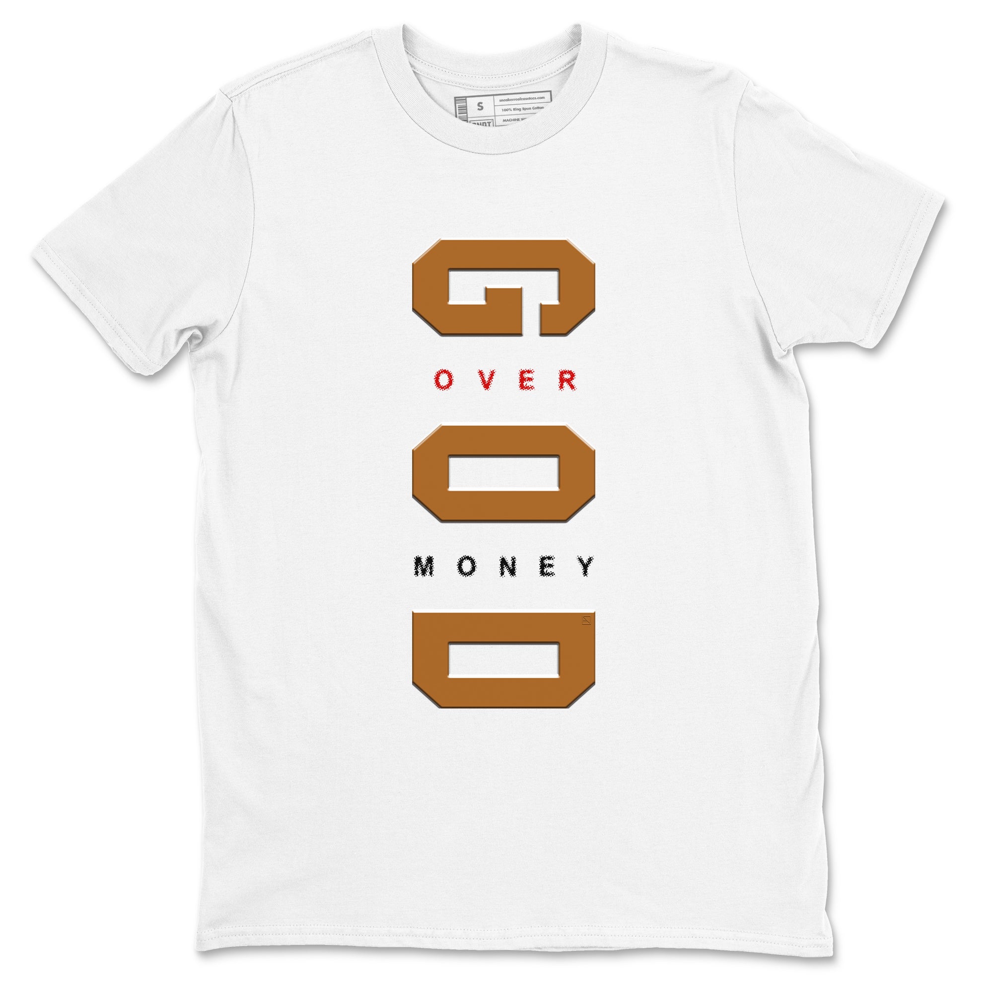 5s Archaeo Brown t shirts to match sneakers God Over Money sneaker match tees Air Jordan 5 Retro Archaeo Brown tee SNRT Sneaker Tees unisex cotton White 2 shirts