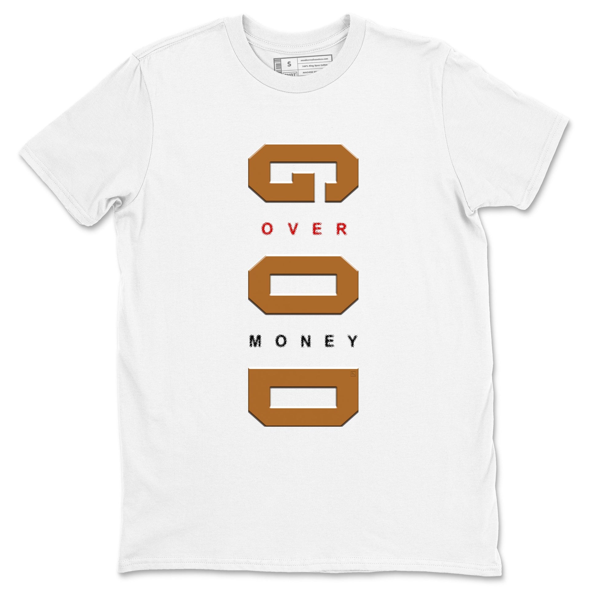 5s Archaeo Brown t shirts to match sneakers God Over Money sneaker match tees Air Jordan 5 Retro Archaeo Brown tee SNRT Sneaker Tees unisex cotton White 2 shirts
