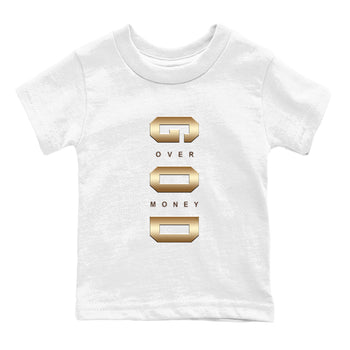 5s Golden Ticket shirts to match jordans God Over Money best t shirts to wear with jordans AJ 5 Retro Golden Ticket match shoes to clothes SNRT Sneaker Tees Youth Baby White 2 tee
