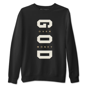 5s Golden Ticket shirts to match jordans God Over Money best t shirts to wear with jordans AJ 5 Retro Golden Ticket match shoes to clothes SNRT Sneaker Tees unisex cotton Black 2 shirts