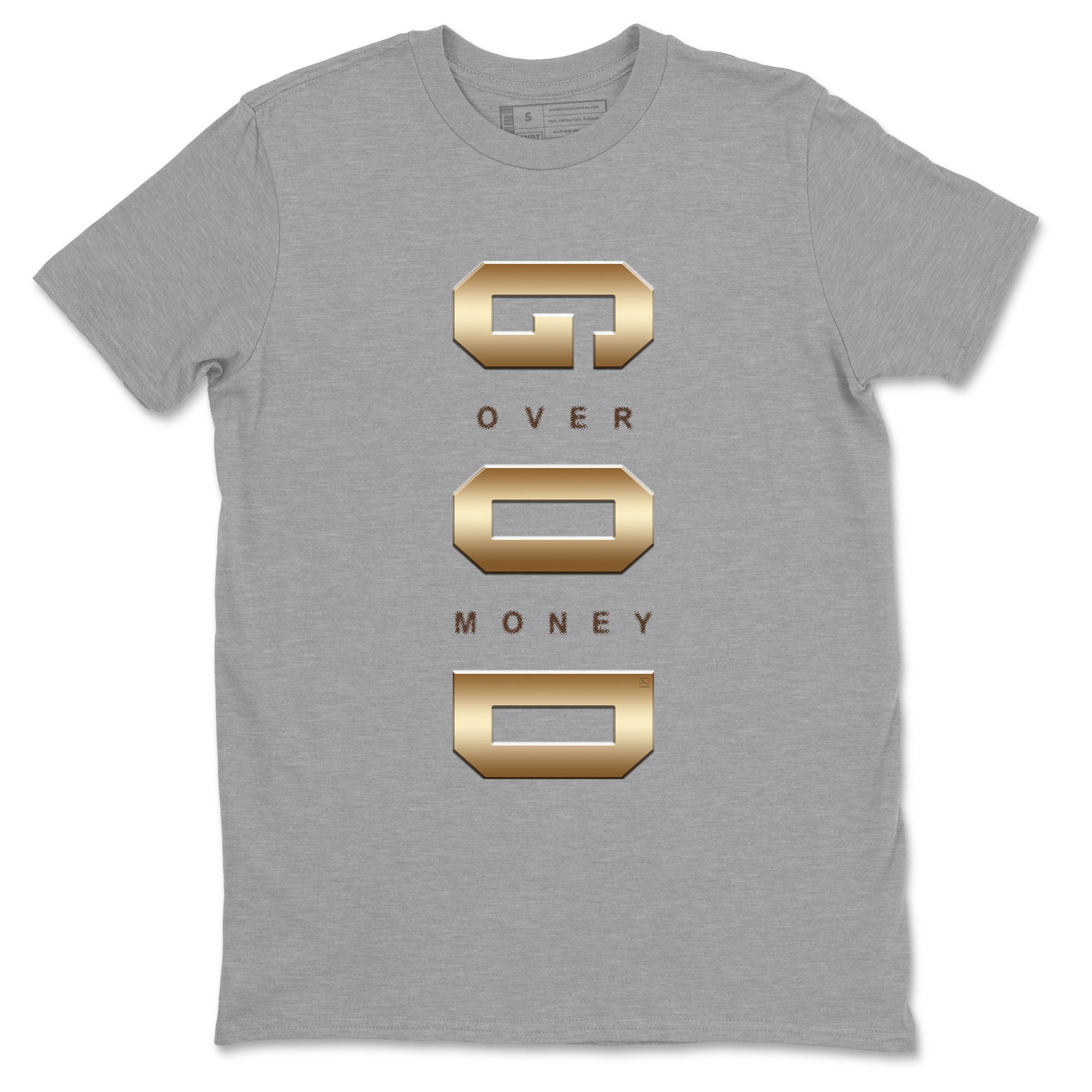 5s Golden Ticket shirts to match jordans God Over Money best t shirts to wear with jordans AJ 5 Retro Golden Ticket match shoes to clothes SNRT Sneaker Tees unisex cotton Heather Grey 2 shirts