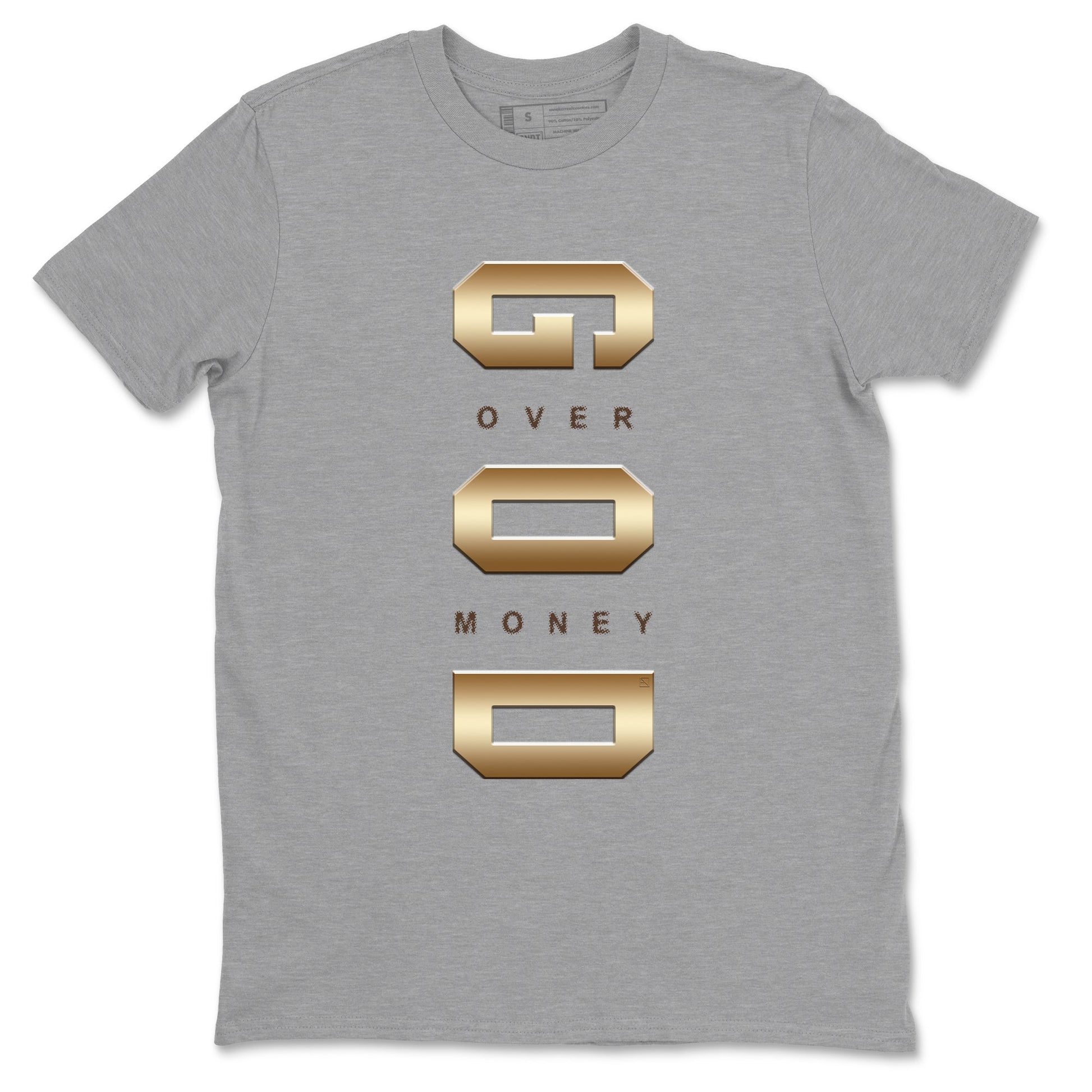 5s Golden Ticket shirts to match jordans God Over Money best t shirts to wear with jordans AJ 5 Retro Golden Ticket match shoes to clothes SNRT Sneaker Tees unisex cotton Heather Grey 2 shirts