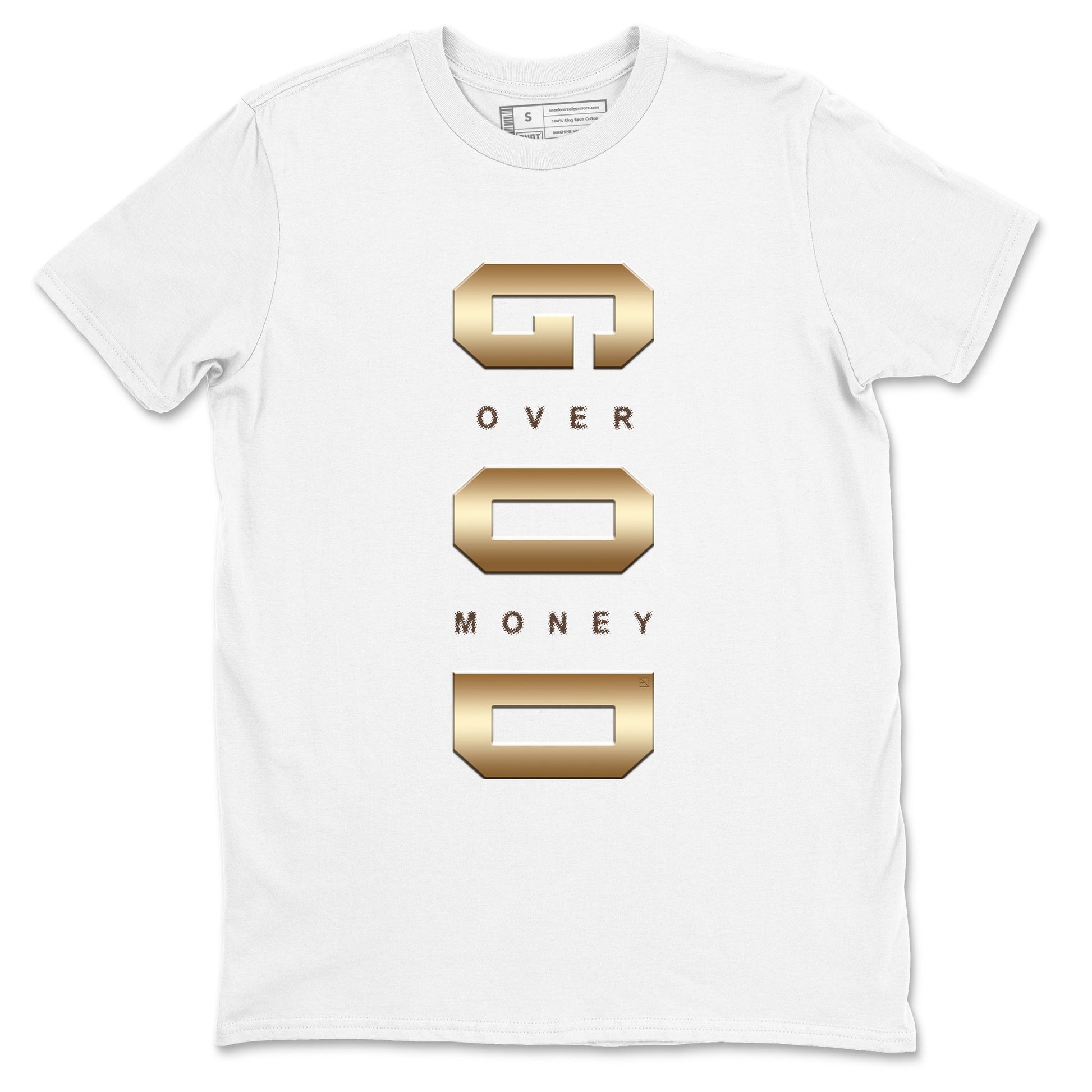 5s Golden Ticket shirts to match jordans God Over Money best t shirts to wear with jordans AJ 5 Retro Golden Ticket match shoes to clothes SNRT Sneaker Tees unisex cotton White 2 shirts