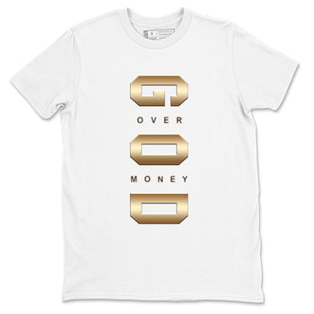 5s Golden Ticket shirts to match jordans God Over Money best t shirts to wear with jordans AJ 5 Retro Golden Ticket match shoes to clothes SNRT Sneaker Tees unisex cotton White 2 shirts