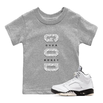 5s White Black shirts to match jordans God Over Money sneaker match tees Air Jordan 5 Retro White Black match shoes to clothes SNRT Sneaker Tees Youth Baby Heather Grey 1 tee