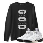 5s White Black shirts to match jordans God Over Money sneaker match tees Air Jordan 5 Retro White Black match shoes to clothes SNRT Sneaker Tees unisex cotton Black 1 shirts